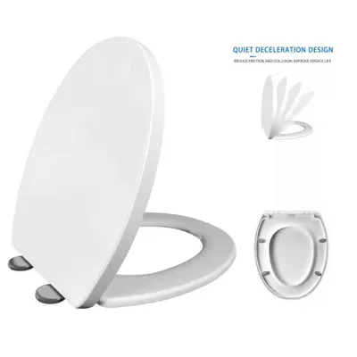 Produktbild von WC-Sitz in Ovalform, Soft-Close & Quick-Release, 360° verstellbare Scharniere, Top-Fix-Montage, Toilettendeckel in Weiß