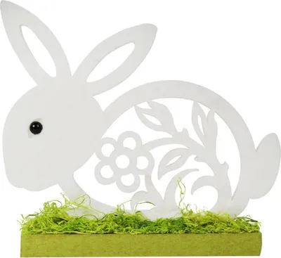 Produktbild von Osterhase, liegend, stehend, Schaumstofffigur, weiß