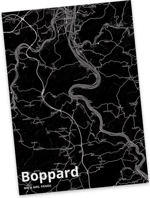 Produktbild von Mr. & Mrs. Panda Grußkarte Boppard - Geschenk, Stadt, Ansichtskarten, Ansichtskarte, bildkarte, Postkarte, Postkarten, Dorf Karte Landkarte Map Stadtplan