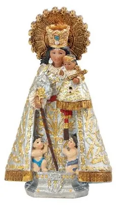 Figur Junge Frau aus Kunstharz mit Geschenkbox, 11 cm