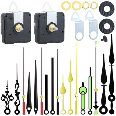 Uhrwerk-Set 2 Stück, 16/20 mm, 6 Zeigersets, geräuschlos, für Wanduhr-Reparatur