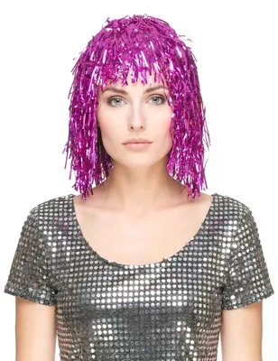 Imagen del producto de Peluca de flequillo, color fucsia, para mujer