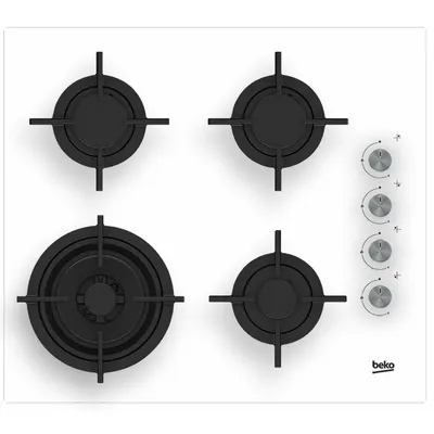 Obrázok produktu pre Beko HILW64122SW varná doska Biela vstavaná 60 cm plynová 4 zóny(y)