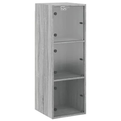 Produktbild von vidaXL Wandschrank mit Glastüren Grau Sonoma 35x37x100 cm