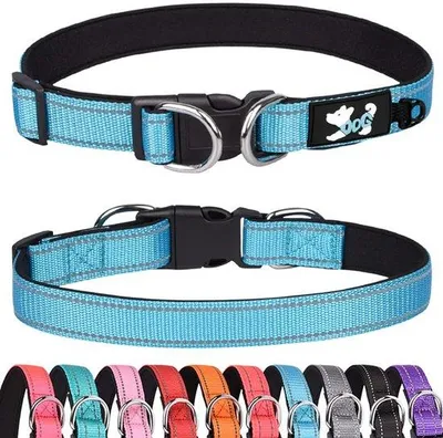 Immagine prodotto di Collare riflettente in neoprene - Regolabile - Adatto a cani di piccola, media e grande taglia - Taglie S/M/L (31-60 cm)