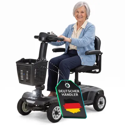 Produktbild von eFlux Mobility M1 Elektromobil | Elektro Senioren Roller - E-Scooter - Tiefeneinstieg - Schwenksitz - Einhand Steuerung - Klappbar - 20 km (Schwarz), KI-generiertes Bild
