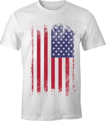 Produktbild von Herren T-Shirt - Amerika Flagge USA - Comfort Fit MoonWorks® weiß XXL