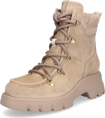 A single beige boot is shown against a white background.