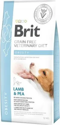 Produktbild von Brit Grain Free Veterinary Diet für Hunde mit Übergewicht – Lamm mit Erbsen – 12 kg