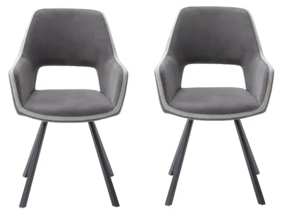 Produktbild von Esszimmerstuhl Polsterstuhl Küchenstuhl Stuhl Sitzmöbel "Agrafa II" (2-er Set) Grau