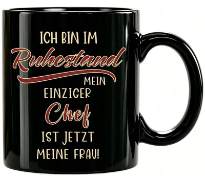 Image de Tasse à café, cadeau pour homme, inscription, 320 ml, noire, en céramique