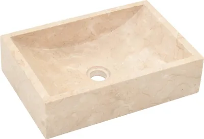 Zdjęcie produktu dla Umywalka, 45 X 30 X 12 Cm, Marmurowa, Kremowa Lumarko!