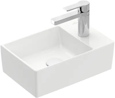 Produktbild von Villeroy & Boch Memento 2.0 Handwaschbecken, 1 Hahnloch, ohne Überlauf, ungeschliffen, 400x260mm, 432340R1