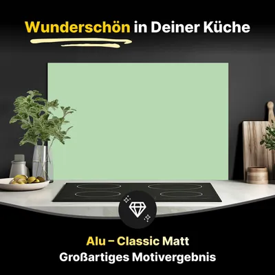 Produktbild von Spritzschutz Küchenrückwand aus Aluminiumverbund in Matt 125x60 cm - Pastellgrün