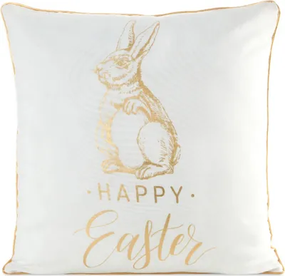 Produktbild von EUROFIRANY | Kissenhüllen - WIOSNA43 - 45x45 cm - Zierkissen mit Kaninchen - Eleganter Feiertagsakzent