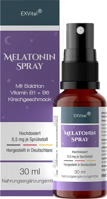 Immagine prodotto di Melatonina spray per il sonno con valeriana, vitamina B1+ B6 30 ml flacone spray