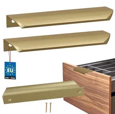 Productafbeelding van KOTARBAU Set van 2 meubelgrepen, kastgreep, 148 mm, mat goud, ZnAl achterschroefgrepen, randgreep, ladegrepen, keuken, modern