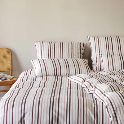 Produktbild von elegante Interlock Jersey Bettwäsche Waterstripe rouge Kissenbezug einzeln 80x80 cm