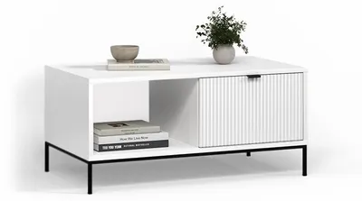 Immagine prodotto di Tavolino da caffè Livinity Aterno Bianco con un cassetto, Model 58948