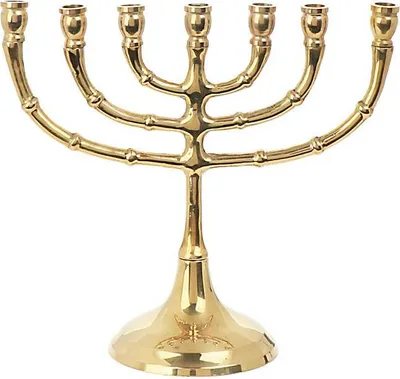Produktbild von Nklaus Menorah Leuchter 7armig 15cm Messing Kerzen Bis Ø 1,5cm Kerzenständer