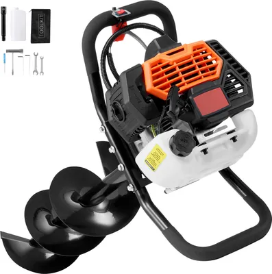 Obrázek produktu pro SucceBuy Plynové hloubení děr 52CC 1450W s 8" vrtákem-1 prodlužovací tyčí, oranžová+černá barva