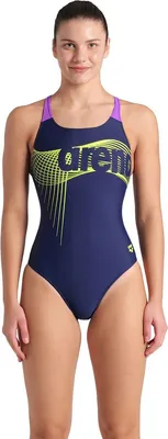 Produktbild von Arena Wake Swim Pro Back Badeanzug Damen - Marine / Lila  | Größe: 42