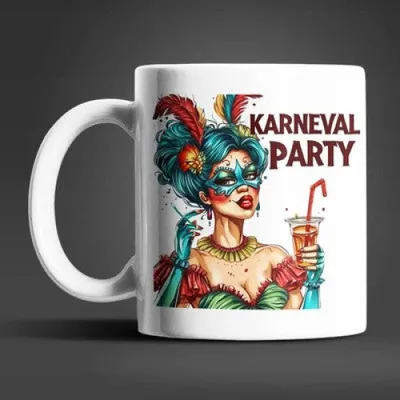 Produktbild von Karneval Party Keramik Kaffeetasse Teetasse Geschenkidee