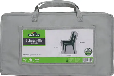 Produktbild von Dehner Schutzhülle für Gartenstuhl, ca. 110 x 70 x 70 cm, Polyester, grau