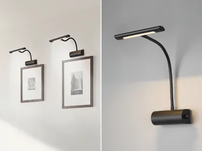 Produktbild von Bilderleuchte Schwarz matt mit Drehdimmer