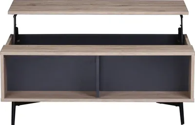 Produktbild von SIT Möbel Couchtisch | 2 offene Fächer, aufklappbare Deckplatte | MDF dunkel anthrazit mit natur | Beine Metall | B 100 x T 58 x H 39 cm | 11780-95 | Serie MAILBOX