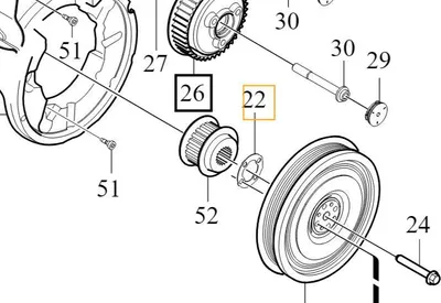 Produktbild von VOLVO S60 V60 XC60 Riemenscheibenunterlage 32213098