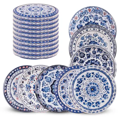 Produktbild von KADAX Schraubdeckel fi82 mm x 10st, Twist-Off-Deckel Set aus Metall, Ersatzdeckel für Einmachgläser, Deckel mit 6 Einrastzähnen für Sturzgläser und Einmachgläser (Blau/Weiß, 10 Stück)