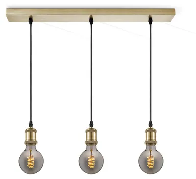 Produktbild von Home Sweet Home Hängeleuchte Vintage - 3 LED Birne G125 - dimmbar E27 Rauch