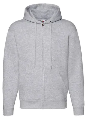 Image de Fruit of the Loom - Sweat à capuche « Premium » avec fermeture éclair intégrale pour hommes FK3022 (XXL) (gris chiné)