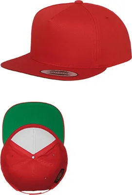 Immagine prodotto di FLEXFIT 6007 | Classic 5 Panel Snapback Cap / Berretto / Cappello - Colore: Rosso - Taglia: Unica