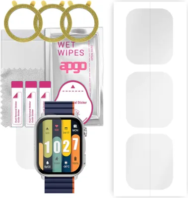 Produktbild von apgo 3 Stück Schutzfolie, klar, kompatibel mit Kieslect Ks Pro Smartwatch, Hydrogel Displayschutzfolie mit Positionierhilfe, Displayfolie, robust und kratzfest