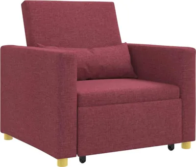 Produktbild von vidaXL Ausziehbare Schlafcouch Einzel Weinrot 90 x 165 x 87 cm Stoff