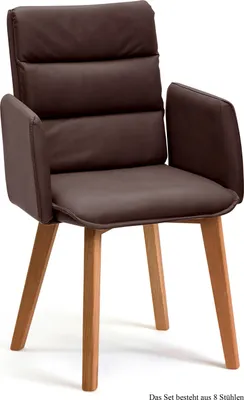 Produktbild von Armlehnstuhl (8er-Set) Daritsa 52x92x60 Eiche geölt/Braun
