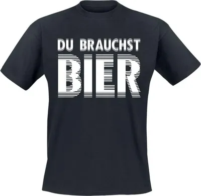 Produktbild von Alkohol & Party T-Shirt Herren Du brauchst Bier schwarz M
