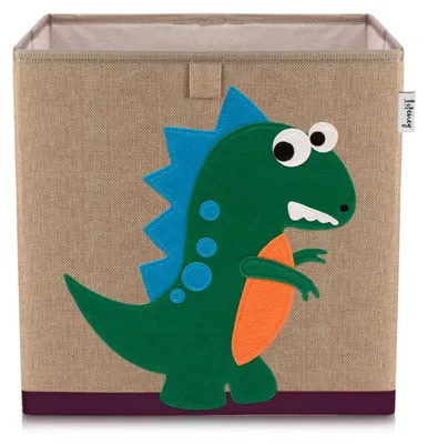 Produktbild von Lifeney Kinder Aufbewahrungsbox I praktische Aufbewahrungsbox für jedes Kinderzimmer I Kinder Spielkiste I Niedliche Spielzeugbox I Korb zur Aufbewahrung von Kinder Spielsachen (Dino 2 dunkel)