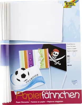 Obrázek produktu pro folia 2372 folia Papierfähnchen, DIN A5, Stablänge 400 mm, weiß