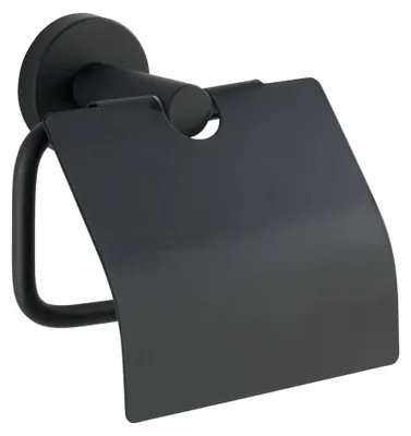 Produktbild von WENKO Toilettenpapierhalter Bosio Black in mattschwarzem Edelstahl