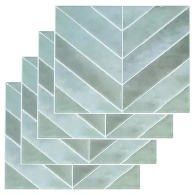 Immagine prodotto di HowHomely, piastrelle adesive per pareti, set di 4 pezzi, colore verde, 29 x 23 cm, per decorazione
