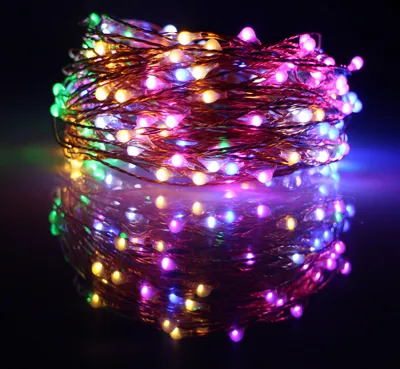Produktbild von LED Lichterkette Kupferdraht, 20M Lichterkette USB für Flaschen Laterne, Weihnachtsbeleuchtung mit 200 LEDs Bunt