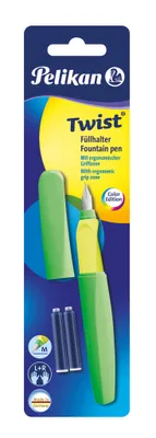 Produktbild von Pelikan 807302, Grün, Gelb, Kartuschenfüllsystem, Edelstahl, Beidhändig, Deutschland