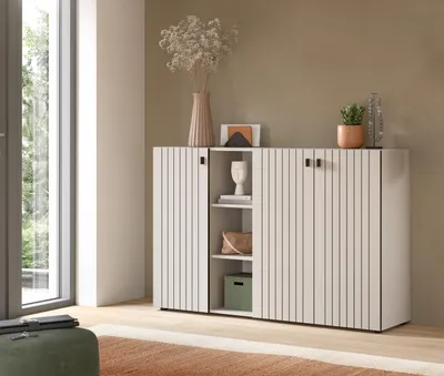Produktbild von Schuhkommode >Station< in kaschmir - 150x96x37cm (BxHxT)