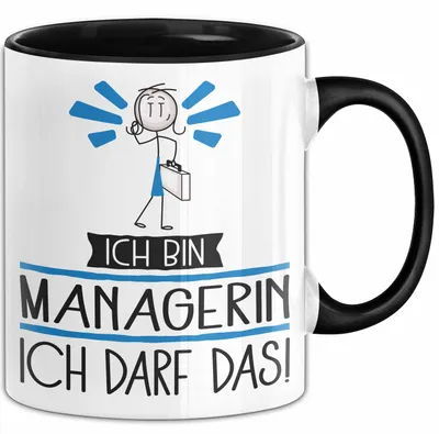 Produktbild von Geschenk für Managerin Tasse Lustige Geschenkidee Geburtstag Ich Bin Managerin Ich Darf Das (Schwarz)