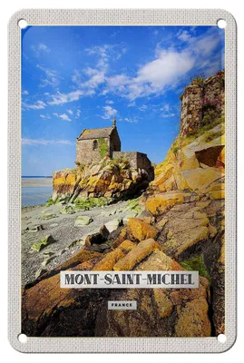 Produktbild von Blechschild Reise 12x18cm Moint-Saint-Michel Reiseziel Tourismus Schild