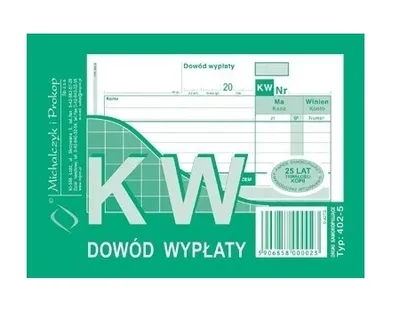 Zdjęcie produktu dla Dokument Dowód wypłaty KW A6 Michalczyk i Prokop