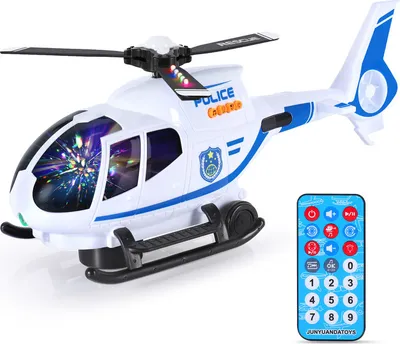 Produktbild von Hubschrauber Spielzeug mit attraktiven LED-Blinklichtern und Sounds | Spielzeugflugzeuge für Kinder im Alter von 3 - 12 Jahren (Weiß)